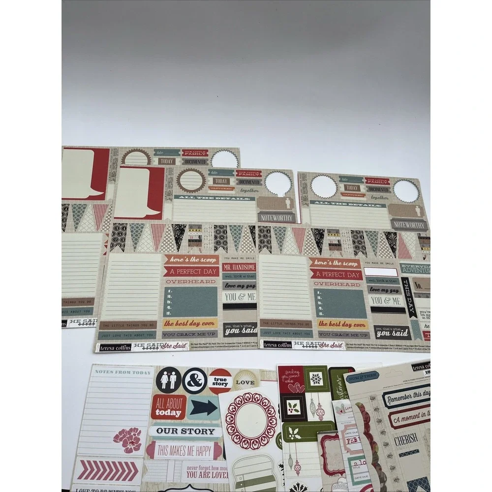 Scrapbooking Destash Lot My Minds Eye Echo Park Teresa Collins Stickers Rubons